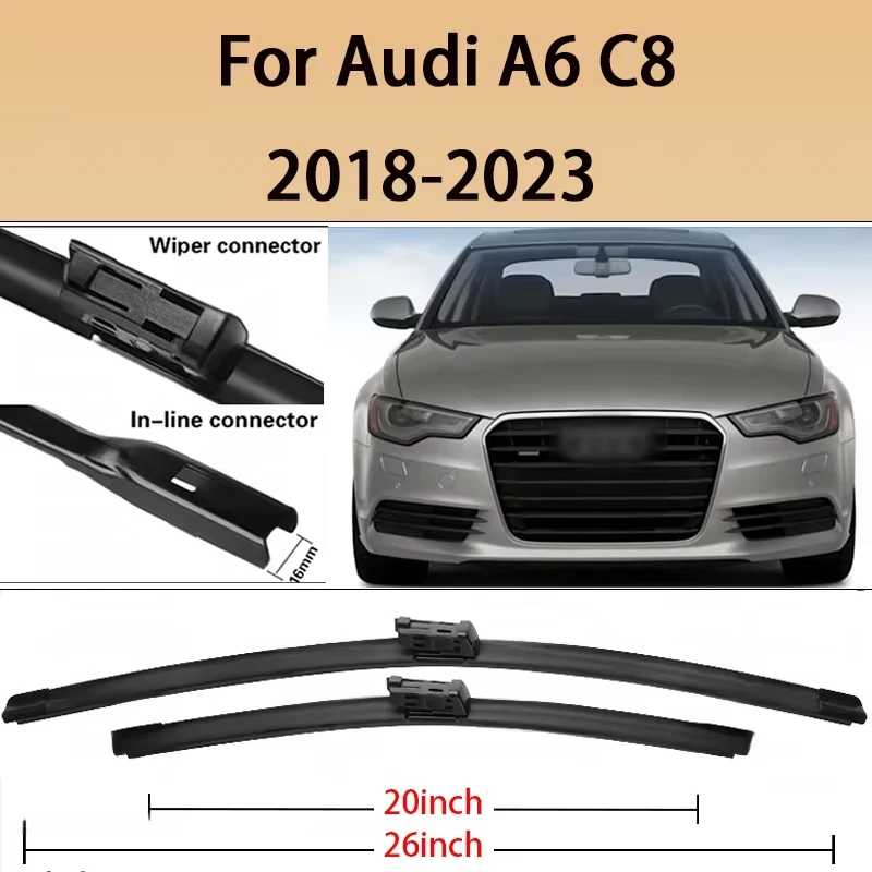 For Audi A6 C8 2018-2023 2019 2020 2021 2022 Wiper Front Wiper Blades Windshield Windscreen Window Brush 26"+20"
For Audi A6 C8 2018-2023 2019 2020 2021 2022 Wiper Front Wiper Blades Windshield Windscreen Window Brush 26"+20"