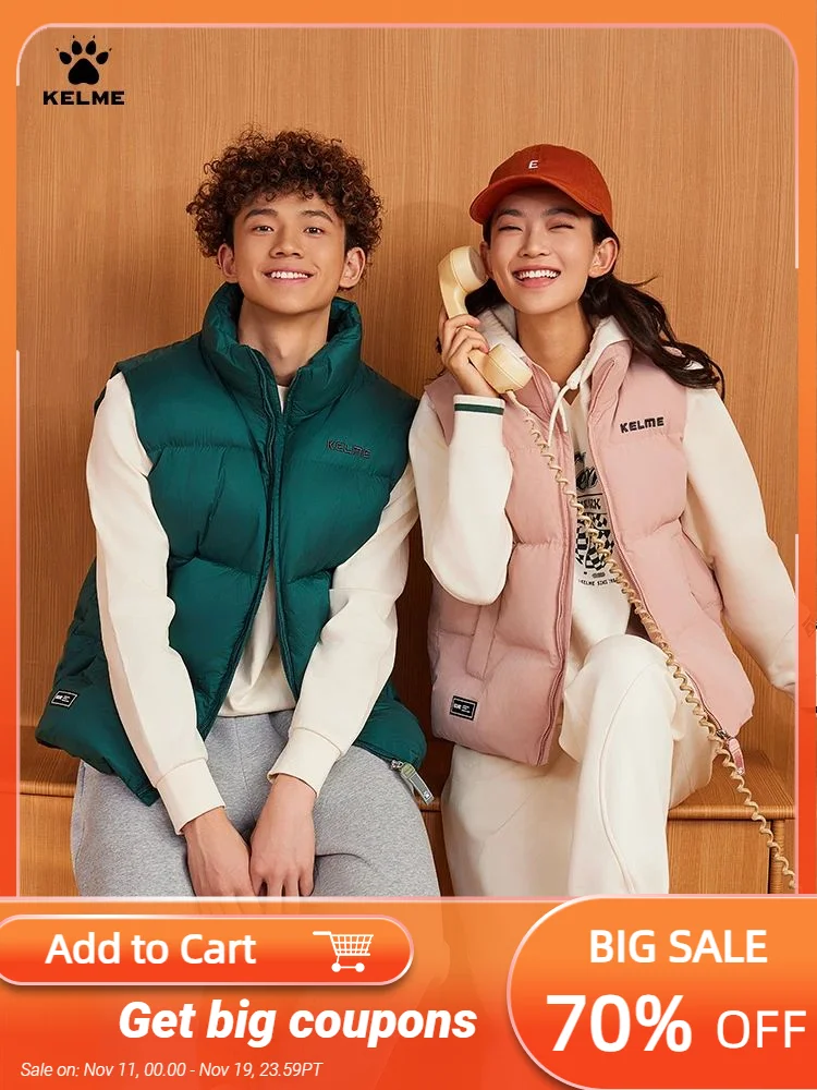 Kelme Vest Cotton Clothing Men's Autumn And Winter Sports Training Clothes Women's Outerwear Running Warm Sports Vest
Kelme Vest Cotton Clothing Men's Autumn And Winter Sports Training Clothes Women's Outerwear Running Warm Sports Vest