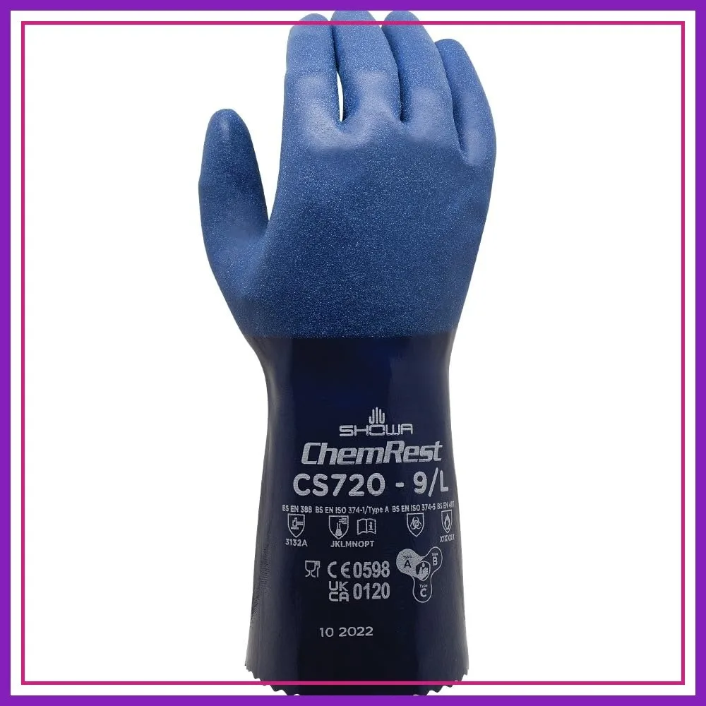 Double Coated Nitrile Chemical Resistant Safety Gloves with Poly Liner, Food Safe, 12" Length, Large (12 Pair)
Double Coated Nitrile Chemical Resistant Safety Gloves with Poly Liner, Food Safe, 12" Length, Large (12 Pair)