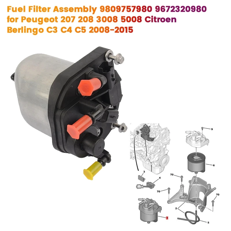 Топливный фильтр в сборе 9809757980 9672320980 для Peugeot 207 208 3008 5008 Citroen Berlingo C3 C4 C5 2008-2015
Топливный фильтр в сборе 9809757980 9672320980 для Peugeot 207 208 3008 5008 Citroen Berlingo C3 C4 C5 2008-2015