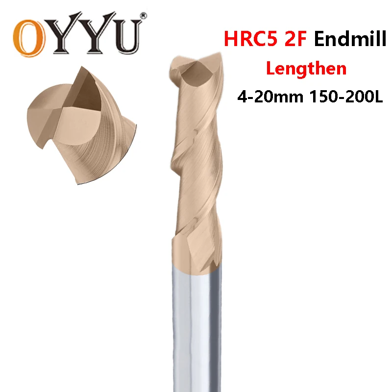 OYYU HRC55 Lengthen 2 Flute End Mills Tungsten Steel CNC Cutting 150L 200L Long Solid Carbide Milling Cutter Endmill 4mm 6mm 8mm
OYYU HRC55 Lengthen 2 Flute End Mills Tungsten Steel CNC Cutting 150L 200L Long Solid Carbide Milling Cutter Endmill 4mm 6mm 8mm