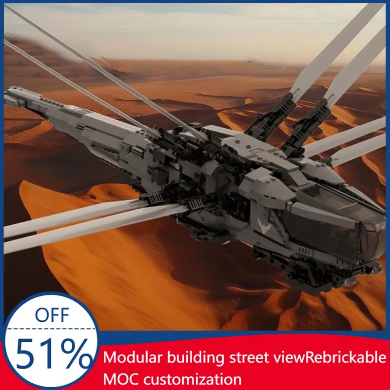1644pcs MOC Desert Sci Fi Royal Ornithopter Building Blocks Model Diy Assembly Educational Toy Creative Collection Display Gift
1644pcs MOC Desert Sci Fi Royal Ornithopter Building Blocks Model Diy Assembly Educational Toy Creative Collection Display Gift