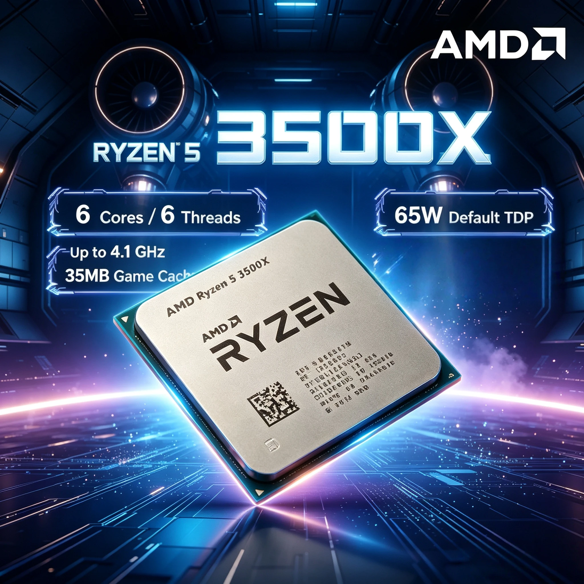 AMD Ryzen 5 3500X 6C 6T Desktop CPU 4.1GHz Max Boost 32MB Cache Zen 2 AM4 65W TDP PCIe 4.0 Gaming Processor OEM No Cooler
AMD Ryzen 5 3500X 6C 6T Desktop CPU 4.1GHz Max Boost 32MB Cache Zen 2 AM4 65W TDP PCIe 4.0 Gaming Processor OEM No Cooler