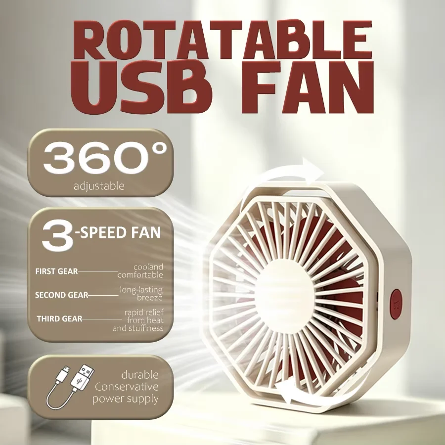 Stylish Hexagon USB Desk Fan, 360° Manual Swivel, 3-Speed, Quiet Strong Mini Fan for Home Office Dorm
Stylish Hexagon USB Desk Fan, 360° Manual Swivel, 3-Speed, Quiet Strong Mini Fan for Home Office Dorm