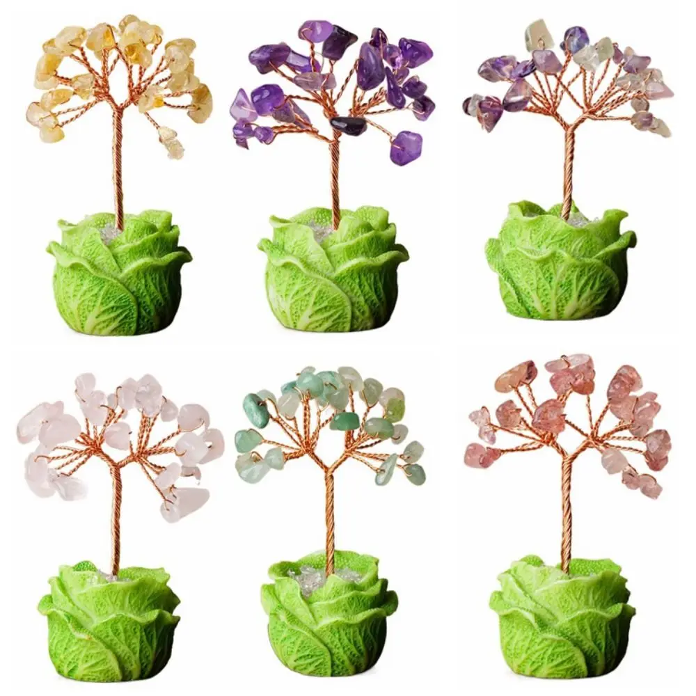 Creative Natural Crystal Tree Copper Wire with Cabbage Base Lucky Tree Ornament Gemstones Handcrafted Crystal Decorative Trees
Creative Natural Crystal Tree Copper Wire with Cabbage Base Lucky Tree Ornament Gemstones Handcrafted Crystal Decorative Trees