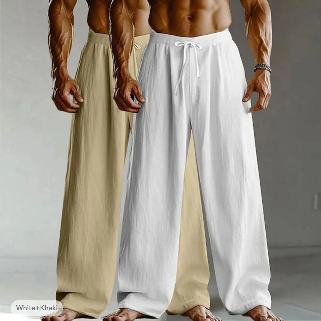 Men's Wide Leg Pants Cotton Linen Sporty Loose Thin Casual Long Trousers Two Pieces Set Breathable Comfortable Straight Cut
Men's Wide Leg Pants Cotton Linen Sporty Loose Thin Casual Long Trousers Two Pieces Set Breathable Comfortable Straight Cut