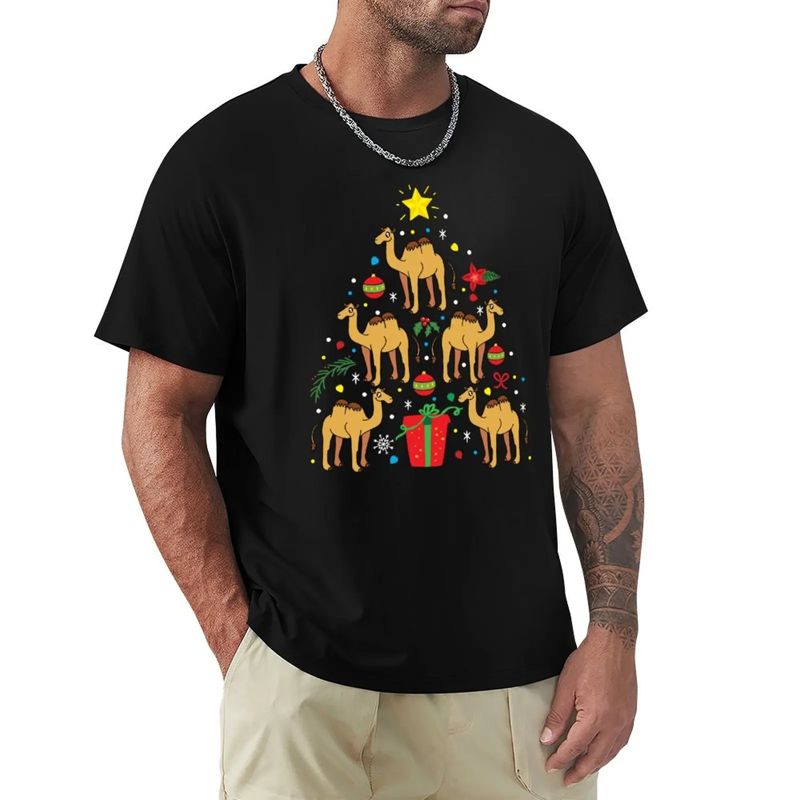 Camel Christmas Ornament Tree T-Shirt cotton man t-shirts for a boy clothes for men
Camel Christmas Ornament Tree T-Shirt cotton man t-shirts for a boy clothes for men