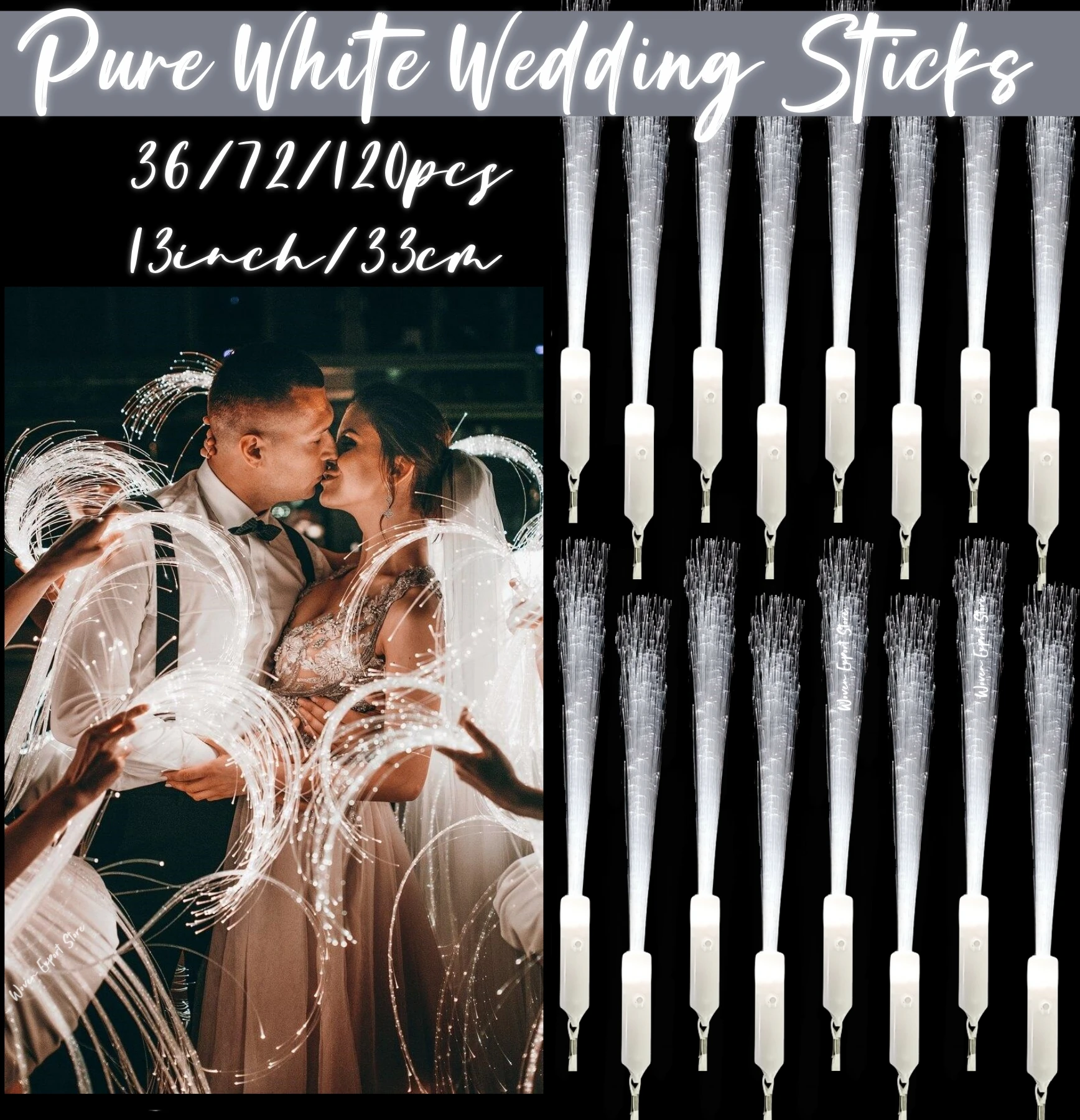36-120PCS White Wedding Glow Sticks Fiber Optic Wands 3 Modes LED Flashing Wand For Glows Party Birthday Bridal Shower
36-120PCS White Wedding Glow Sticks Fiber Optic Wands 3 Modes LED Flashing Wand For Glows Party Birthday Bridal Shower