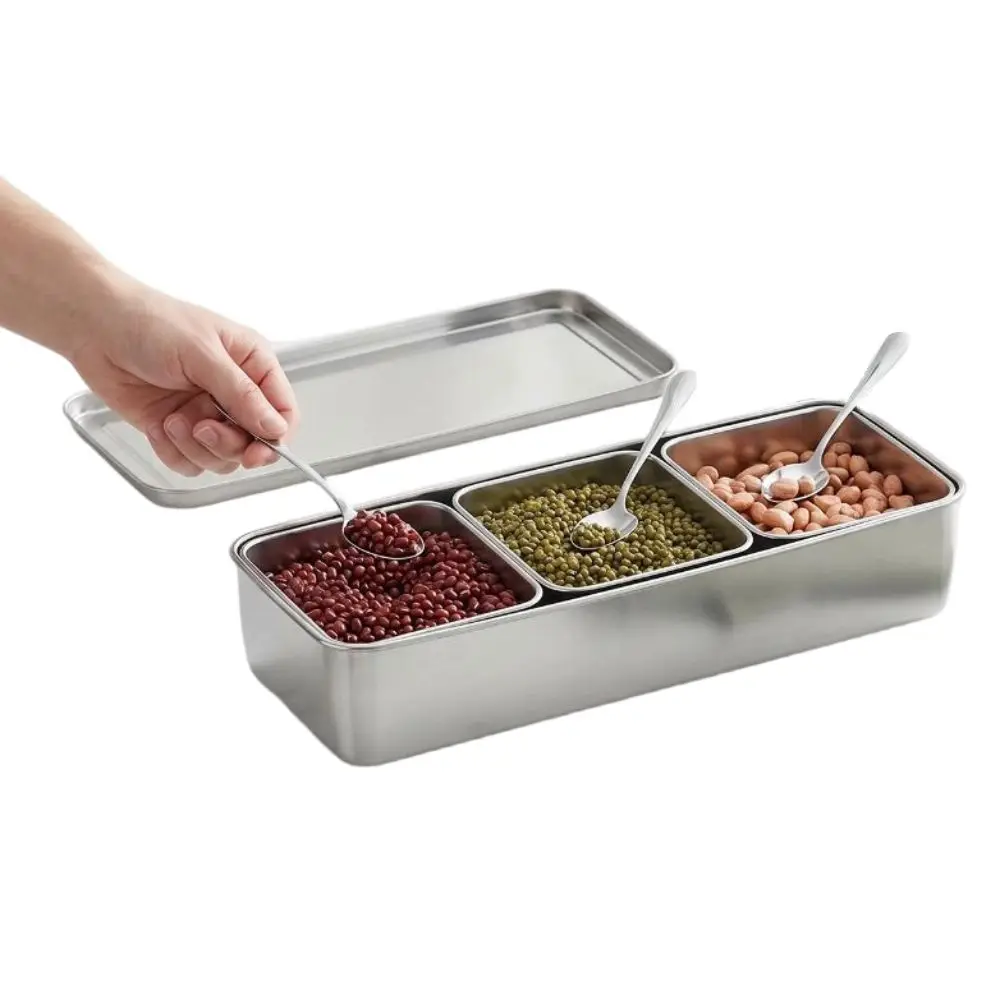 Stainless Steel Seasoning Box MultiFunction 3 Compartment Condiment Storage Container Anti-Scratch Lid Durable Seasoning Jar
Stainless Steel Seasoning Box MultiFunction 3 Compartment Condiment Storage Container Anti-Scratch Lid Durable Seasoning Jar