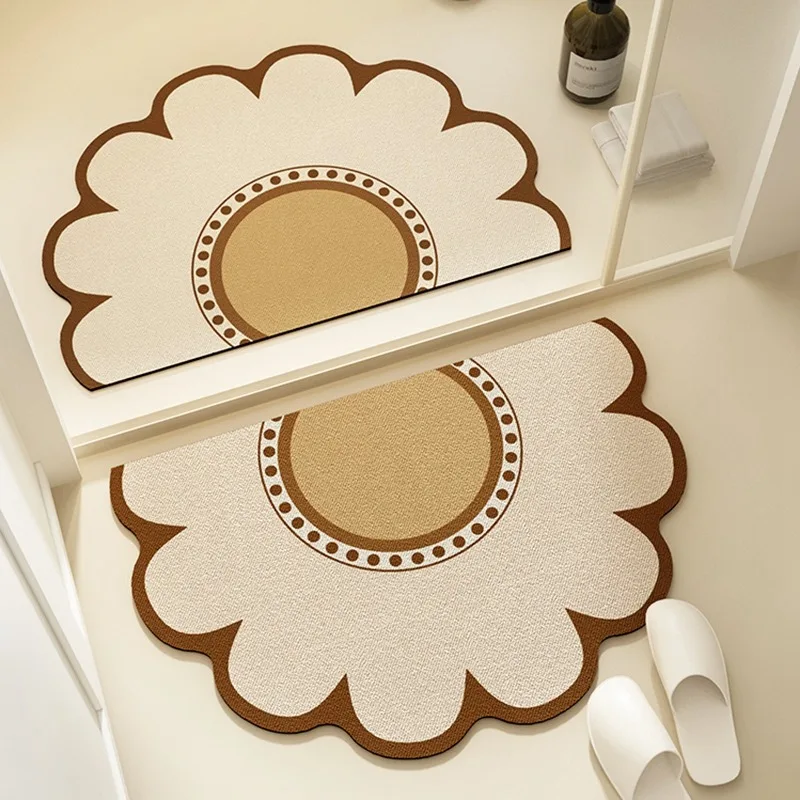 Bathroom Floor Mats Absorbent Quick-drying Non-slip Toilet Door Carpet Diatom Mud Wash-free Foot Mats Semicircular Flower Rugs
Bathroom Floor Mats Absorbent Quick-drying Non-slip Toilet Door Carpet Diatom Mud Wash-free Foot Mats Semicircular Flower Rugs