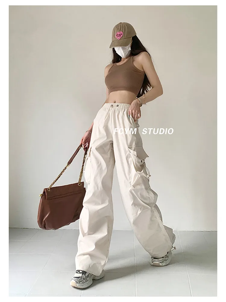 American Retro Street Fashion Cargo Pants Drawstring High Waist Wide-leg Casual Pants Y2k Spice Girl Loose Flat Long Trousers
American Retro Street Fashion Cargo Pants Drawstring High Waist Wide-leg Casual Pants Y2k Spice Girl Loose Flat Long Trousers