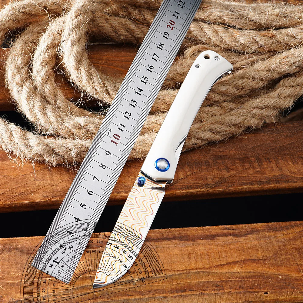 VG10 Damascus Folding Knife Copper Damascus Pocket Knife Outdoor Hunting Multifunctional Portable Knife Carrying Survival Tool
VG10 Damascus Folding Knife Copper Damascus Pocket Knife Outdoor Hunting Multifunctional Portable Knife Carrying Survival Tool