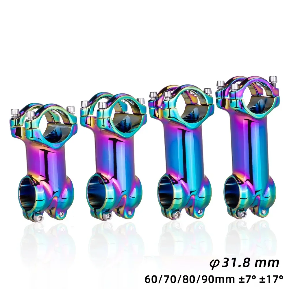 MTB Colorful Stem XC AM DH Mountain Road Bike Stem 7 17 Degree 60 70 80 90mm Steerer 31.8MM Bicycle Handlebar Rainbow Stem
MTB Colorful Stem XC AM DH Mountain Road Bike Stem 7 17 Degree 60 70 80 90mm Steerer 31.8MM Bicycle Handlebar Rainbow Stem