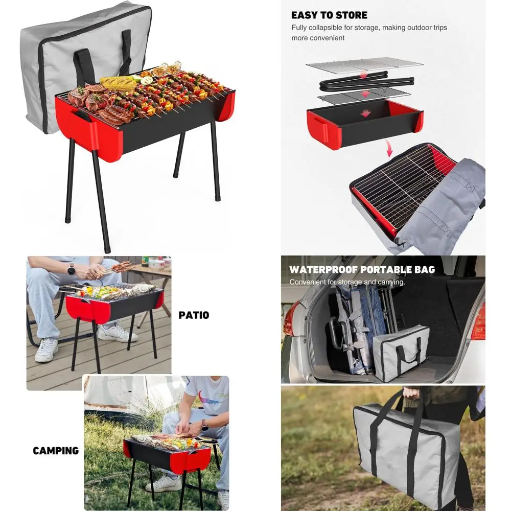 Portable 19 Inch Charcoal Grill with Storage Bag and Easy Assembly for 231 Square Inches Cooking Surface
Portable 19 Inch Charcoal Grill with Storage Bag and Easy Assembly for 231 Square Inches Cooking Surface