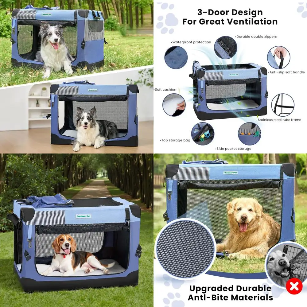 30 Inch Portable Travel Dog Crate for Small/Medium Dogs - 3-Door Indoor & Outdoor Pet Crate with Mesh Windows and Storage Bag, B
30 Inch Portable Travel Dog Crate for Small/Medium Dogs - 3-Door Indoor & Outdoor Pet Crate with Mesh Windows and Storage Bag, B