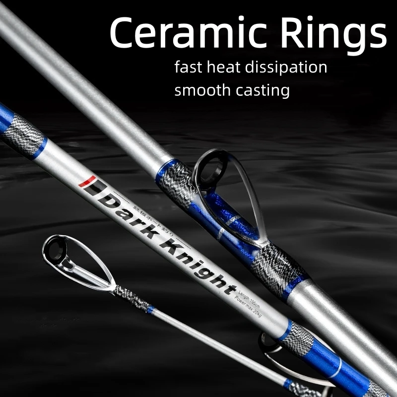 Dark Knight 1.65/1.8/1.95m 120# MH power Offshore sea boat rod powerful solid carbon hard fast jigging rod casting fishing rod
Dark Knight 1.65/1.8/1.95m 120# MH power Offshore sea boat rod powerful solid carbon hard fast jigging rod casting fishing rod