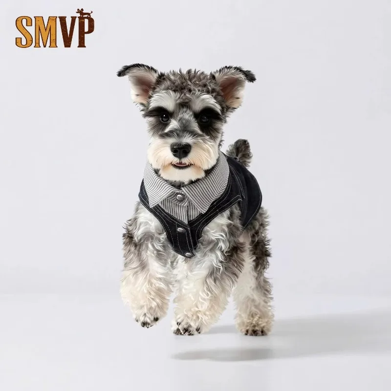 Spring and Summer Breathable Cotton Soft Denim Splicing Striped Lapel Handsome Gentleman Style Pet Small and Medium Dog Clothes
Spring and Summer Breathable Cotton Soft Denim Splicing Striped Lapel Handsome Gentleman Style Pet Small and Medium Dog Clothes