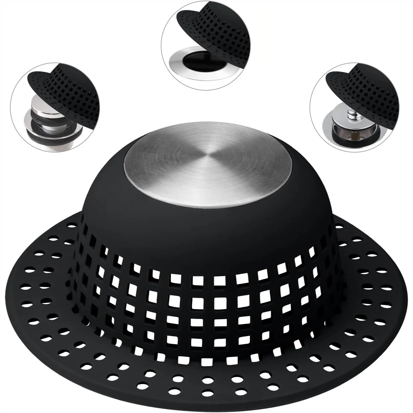 Shower Drain Hair Catcher, Bathtub Drain Cover Protector for Pop-Up & Regular Drains, Foldable Silicone with Stainless Steel
Shower Drain Hair Catcher, Bathtub Drain Cover Protector for Pop-Up & Regular Drains, Foldable Silicone with Stainless Steel
