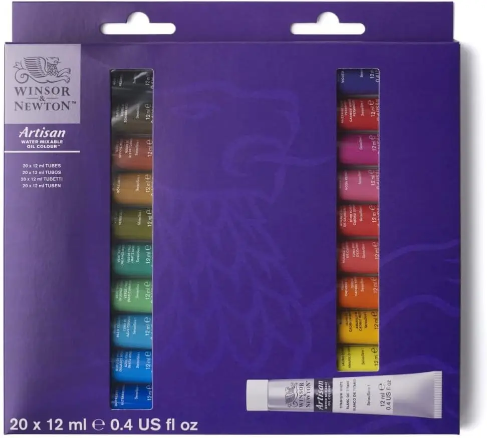 Water Mixable Oil Paint Set, 20 Tubes of 0.4oz Each, Safe and Easy Cleanup with Water
Water Mixable Oil Paint Set, 20 Tubes of 0.4oz Each, Safe and Easy Cleanup with Water