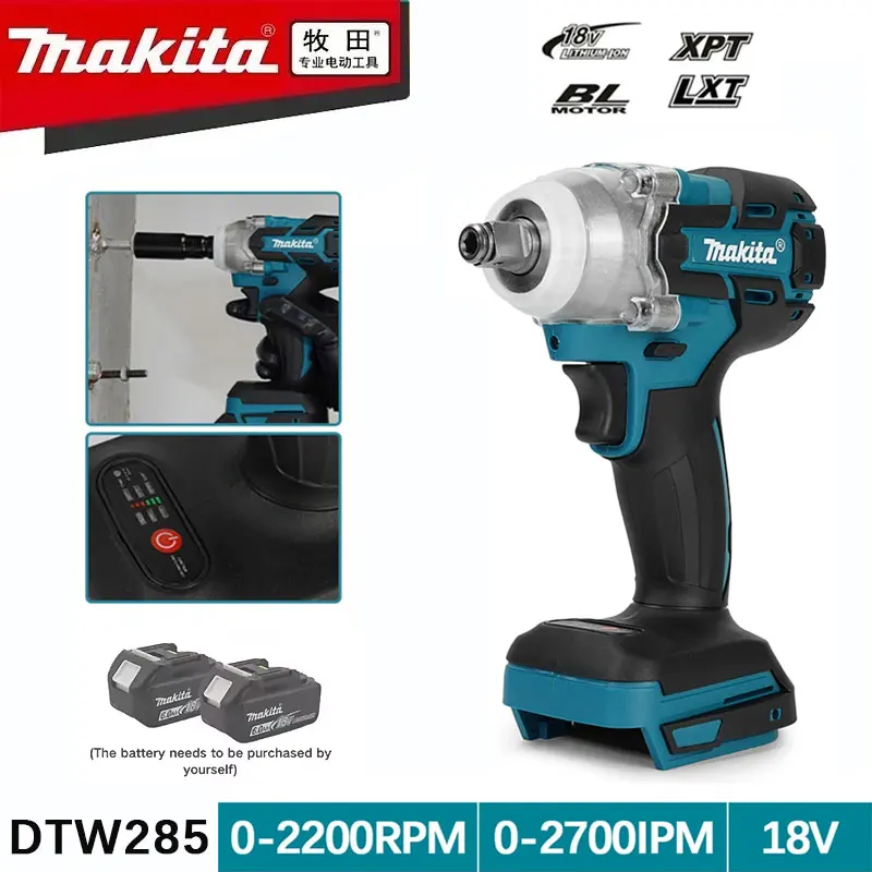 DTW285 Makita tool impact wrench mobile phone brushless cordless electric wrench power tool rechargeable Makita 18V battery
DTW285 Makita tool impact wrench mobile phone brushless cordless electric wrench power tool rechargeable Makita 18V battery