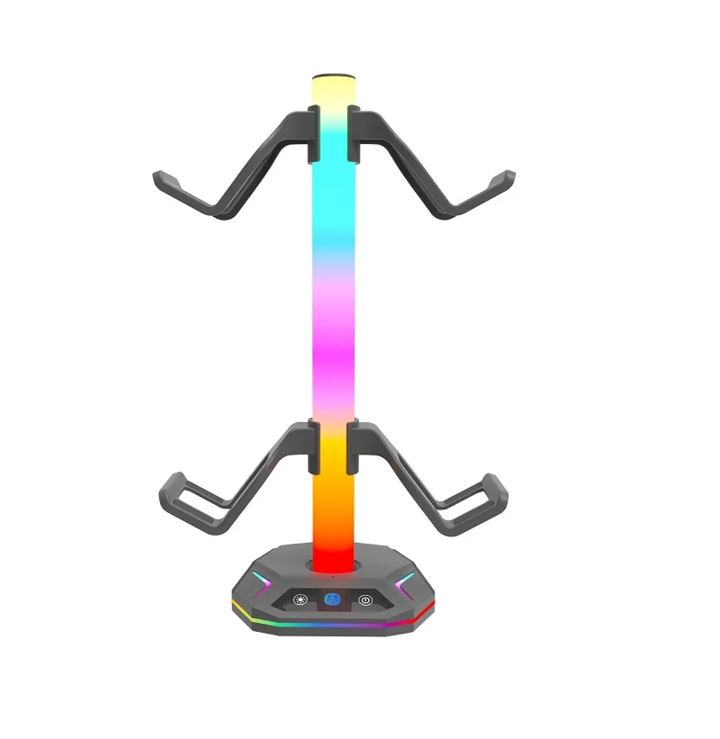 RGB Gaming Headset Stand with Dual USB Charging Touch Control Headphone Holder 3.5mm AUX Hub Festival Lights for Desk PC Setup
RGB Gaming Headset Stand with Dual USB Charging Touch Control Headphone Holder 3.5mm AUX Hub Festival Lights for Desk PC Setup