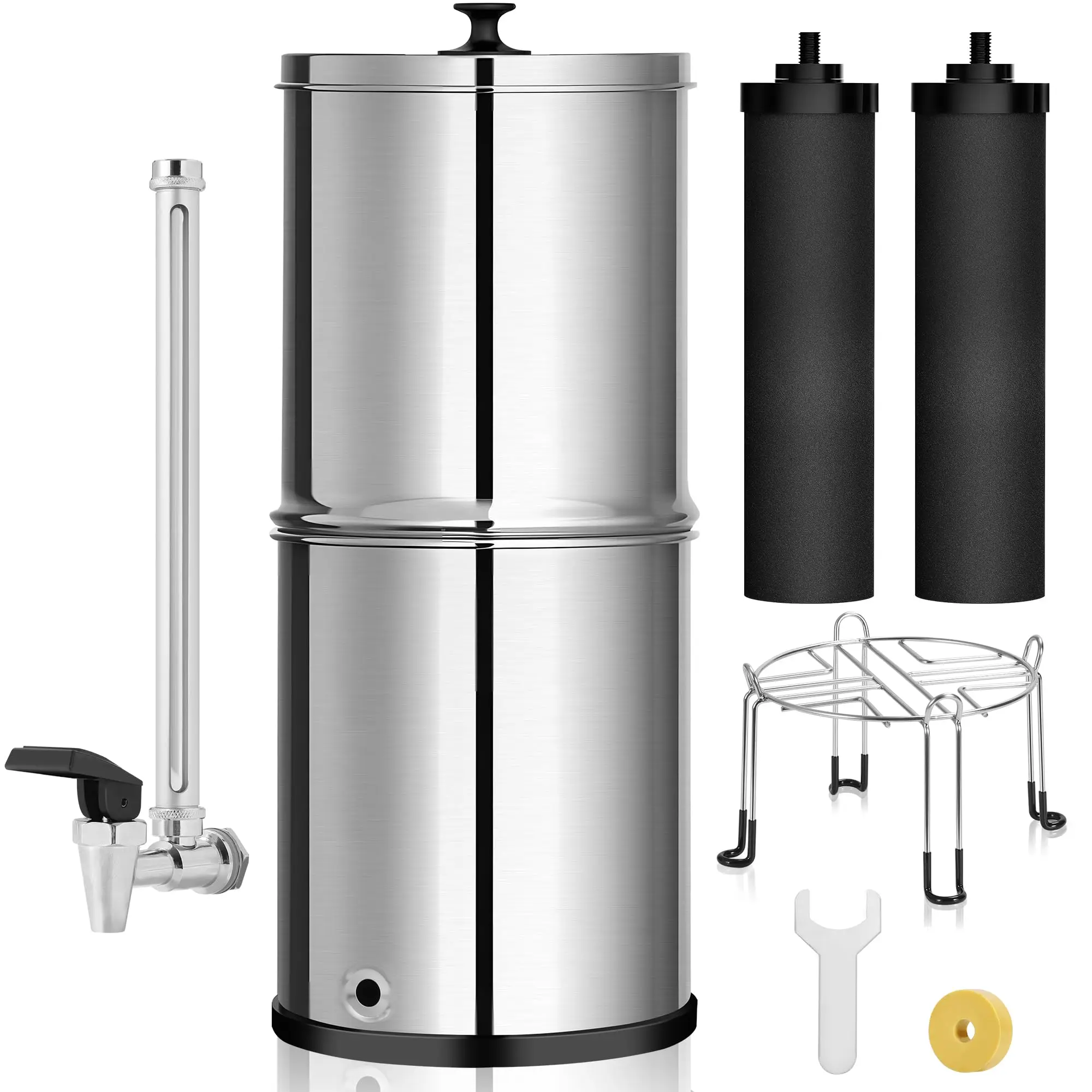Stainless Steel Countertop Water Filtration System Manual Cold Gravity Water Filter With Anti-Slip Stand Reducing 99% Chlorine
Stainless Steel Countertop Water Filtration System Manual Cold Gravity Water Filter With Anti-Slip Stand Reducing 99% Chlorine
