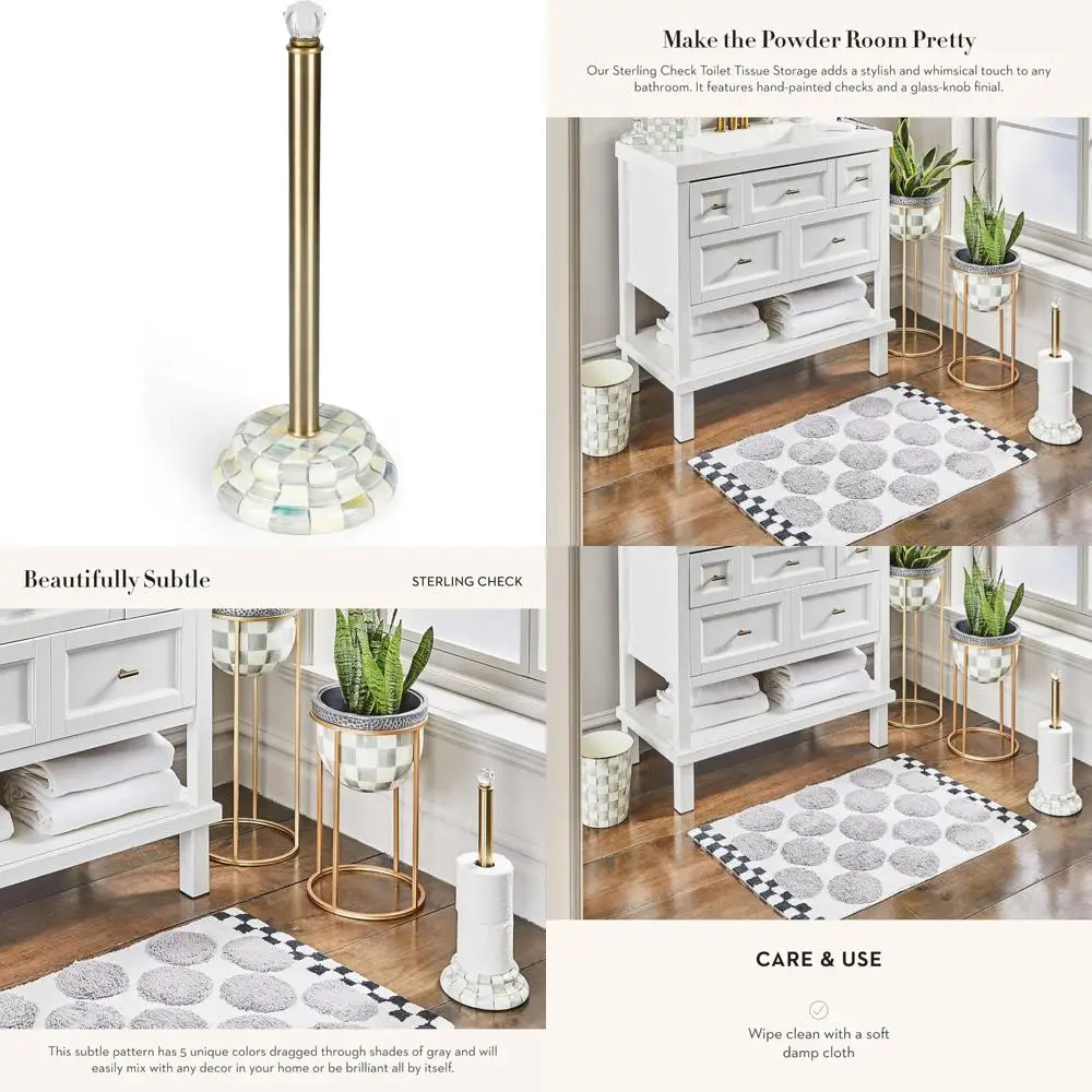 Decorative Toilet Paper Holder Stand, Gray and White Sterling Check, Bathroom Tissue Storage, Unique Design for Home Decor
Decorative Toilet Paper Holder Stand, Gray and White Sterling Check, Bathroom Tissue Storage, Unique Design for Home Decor