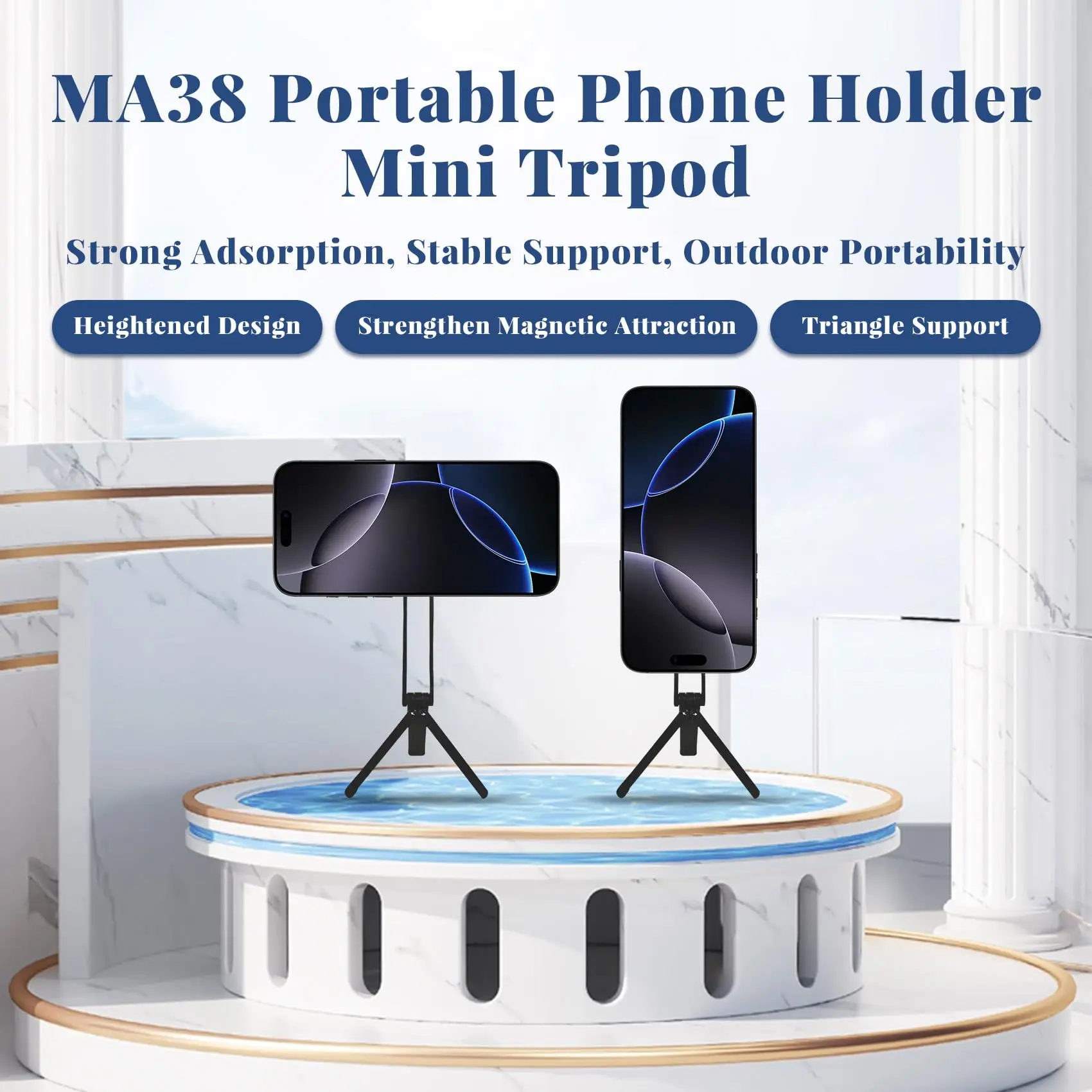 5-in-1 Magnetic Phone Tripod Alloy Portable Dual-sided Magnetic Tripod Desk Mount Phone Handle Holder or iPhone Samsung Android
5-in-1 Magnetic Phone Tripod Alloy Portable Dual-sided Magnetic Tripod Desk Mount Phone Handle Holder or iPhone Samsung Android