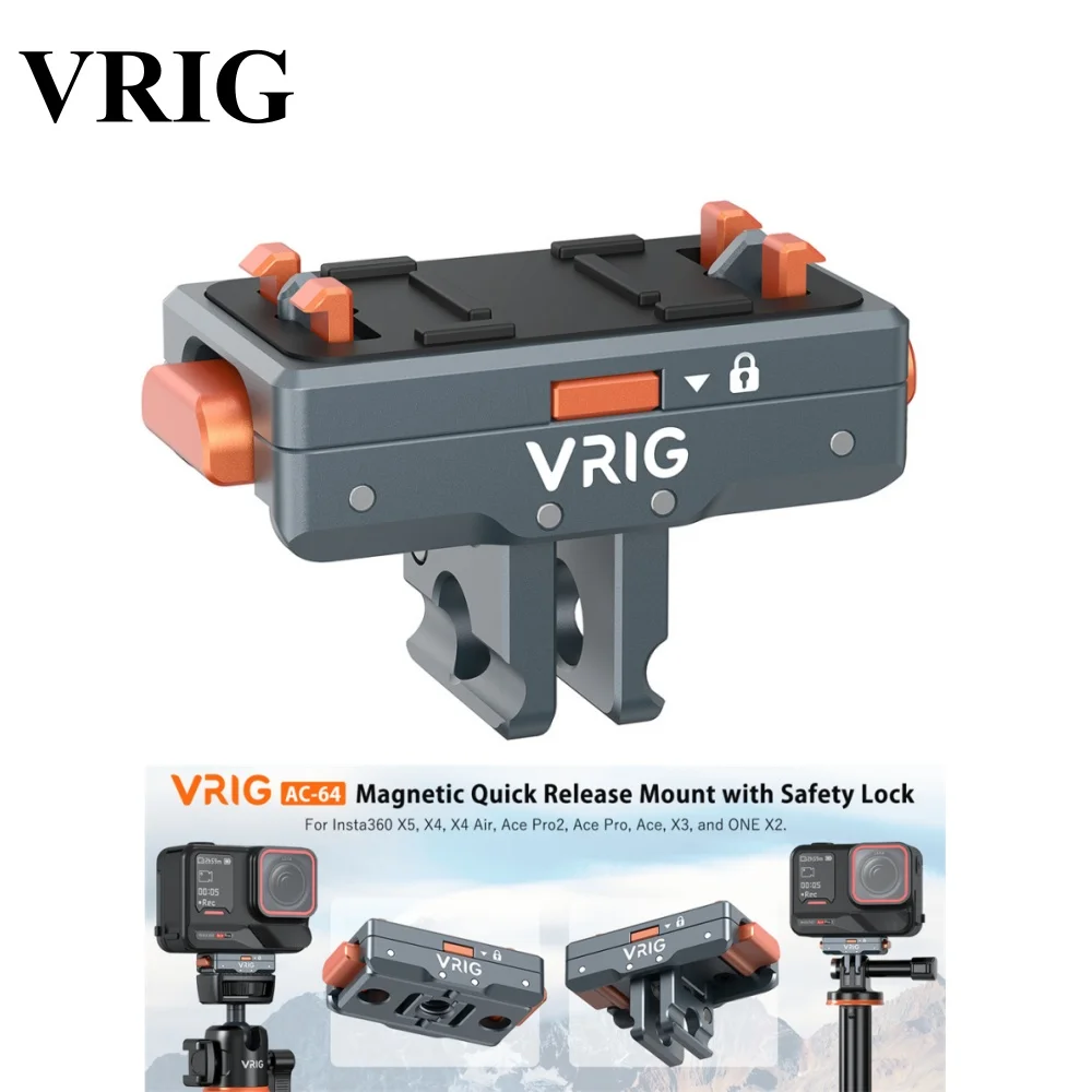 Металлический магнитный быстросъемный адаптер VRIG для экшн-камер Insta360 Ace/Ace Pro/Ace Pro2/X5 X4 с расширительным кронштейном на 1/4 дюйма с двумя захватами
Металлический магнитный быстросъемный адаптер VRIG для экшн-камер Insta360 Ace/Ace Pro/Ace Pro2/X5 X4 с расширительным кронштейном на 1/4 дюйма с двумя захватами