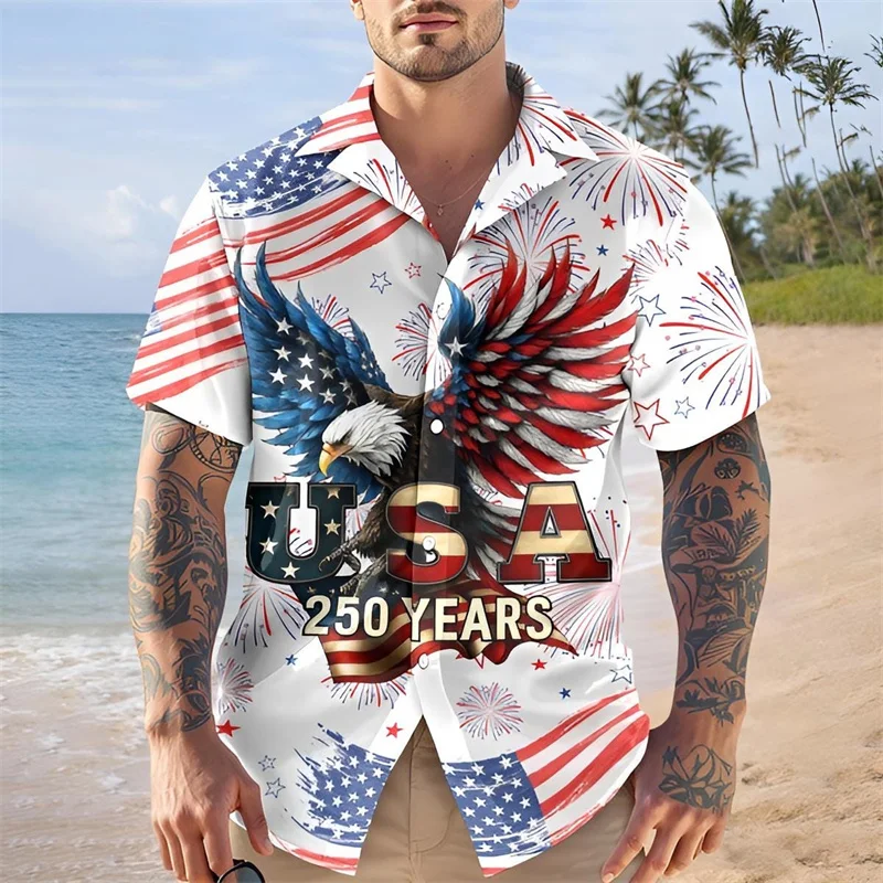Men's 250Th Anniversary 1776-2026 American Eagle Flag Print Hawaiian Shirt Casual Short Sleeve Button Down Beach Shirt
Men's 250Th Anniversary 1776-2026 American Eagle Flag Print Hawaiian Shirt Casual Short Sleeve Button Down Beach Shirt