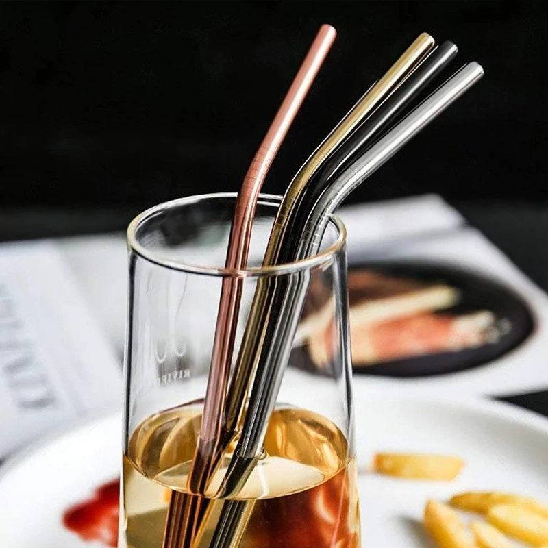 100 PCS Stainless Steel Straw Reusable Metal Drinking Straw With Cleaner Brush For Home Party Barware Bar Accessories 
100 PCS Stainless Steel Straw Reusable Metal Drinking Straw With Cleaner Brush For Home Party Barware Bar Accessories