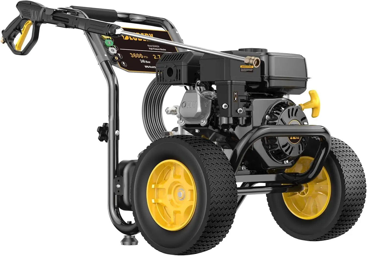 3600 & 2.7 GPM Gas Pressure Washer, Heavy Duty Power Washer, 30Ft High Pressure Hose&Soap Tank, 5 Adjustable Nozzles, EPA/CARB C
3600 & 2.7 GPM Gas Pressure Washer, Heavy Duty Power Washer, 30Ft High Pressure Hose&Soap Tank, 5 Adjustable Nozzles, EPA/CARB C