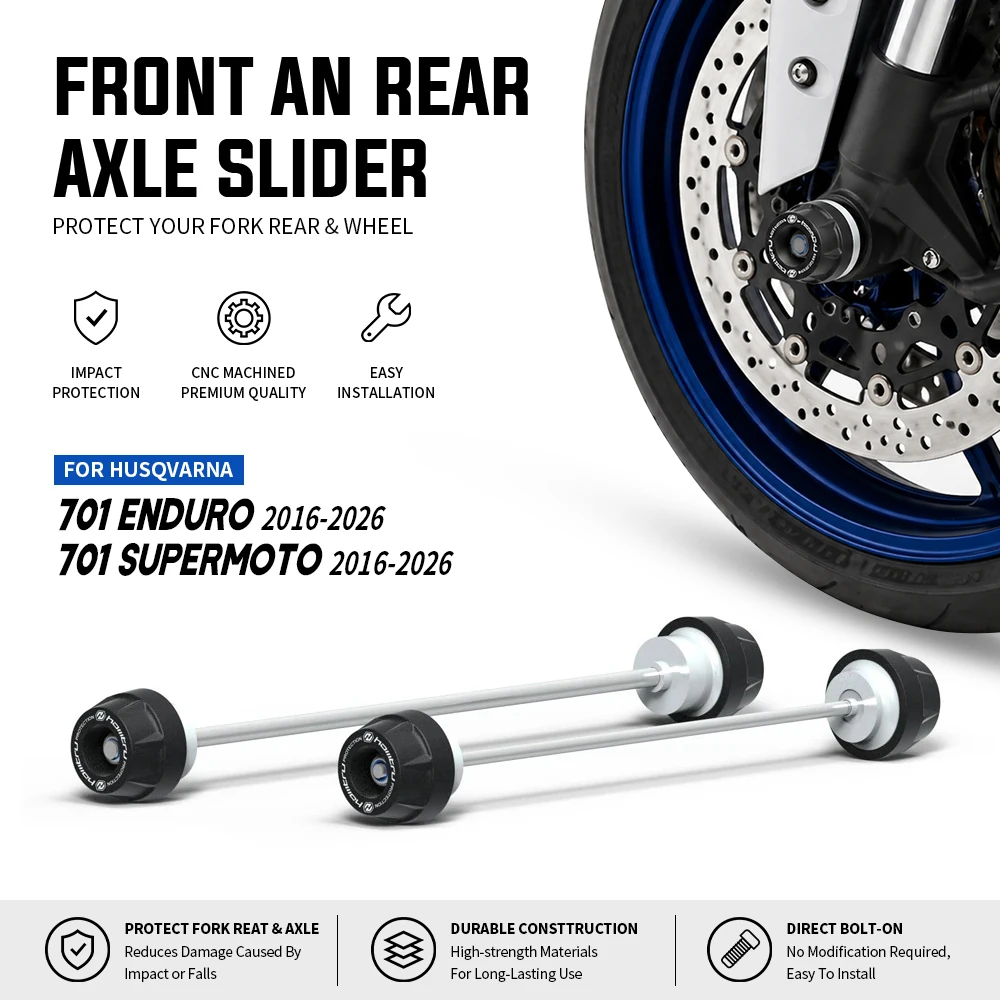 701 ENDURO Front Rear Wheels Protect Slider For HUSQVARNA 701 SUPERMOTO 2016-2026 Motorcycle Front Fork Rocker Arm Crash Slider
701 ENDURO Front Rear Wheels Protect Slider For HUSQVARNA 701 SUPERMOTO 2016-2026 Motorcycle Front Fork Rocker Arm Crash Slider