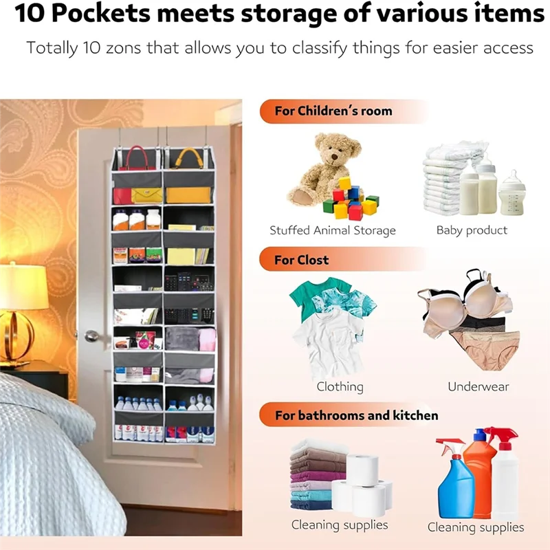 A25F-Over The Door Organizer 5 Tiers, 10 Compartments, 80 Lbs Weight Capacity For Space Saving Storage
A25F-Over The Door Organizer 5 Tiers, 10 Compartments, 80 Lbs Weight Capacity For Space Saving Storage