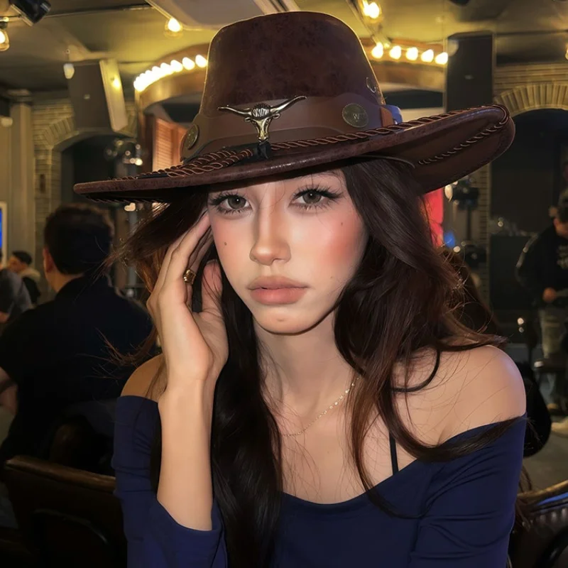 American Bullhead Button Western Cowboy Hat Women's Spring Summer Sunscreen Sichuan Tibet Tourism Outdoor Photography
American Bullhead Button Western Cowboy Hat Women's Spring Summer Sunscreen Sichuan Tibet Tourism Outdoor Photography