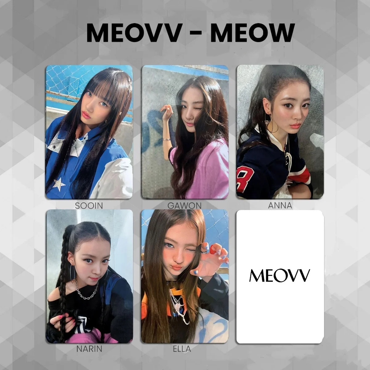 5Pcs/Set KPOP MEOVV HD Photocards Double Sides Coated Paper LOMO Cards Anna Narin Gawon Sooin Postcards Fans Birthday Collection
5Pcs/Set KPOP MEOVV HD Photocards Double Sides Coated Paper LOMO Cards Anna Narin Gawon Sooin Postcards Fans Birthday Collection