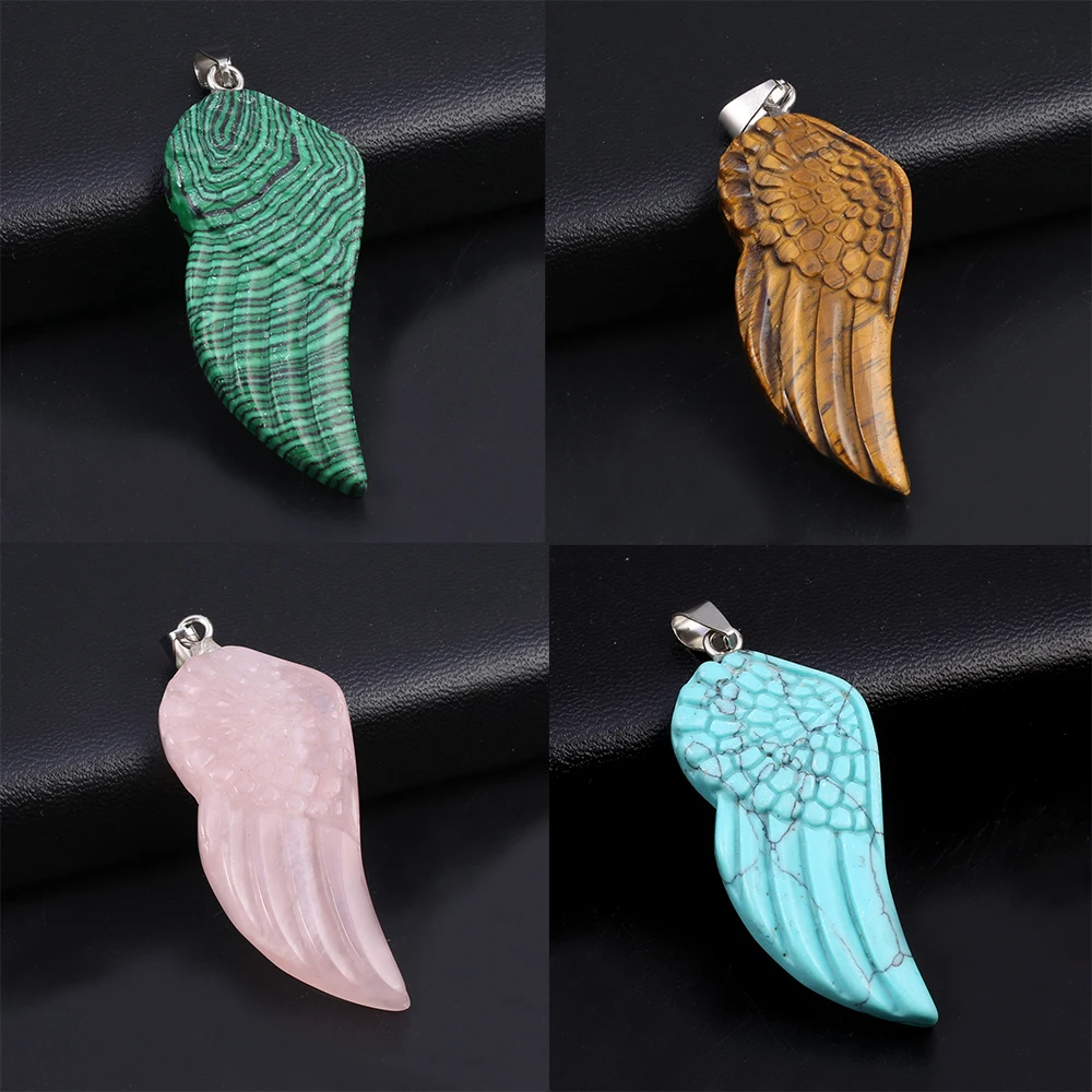 Natural Stone Carved Angel Wing Pendant Crystal Opal Agate Quartz Healing Charms Women DIY Necklace Jewelry Making Accessories
Natural Stone Carved Angel Wing Pendant Crystal Opal Agate Quartz Healing Charms Women DIY Necklace Jewelry Making Accessories