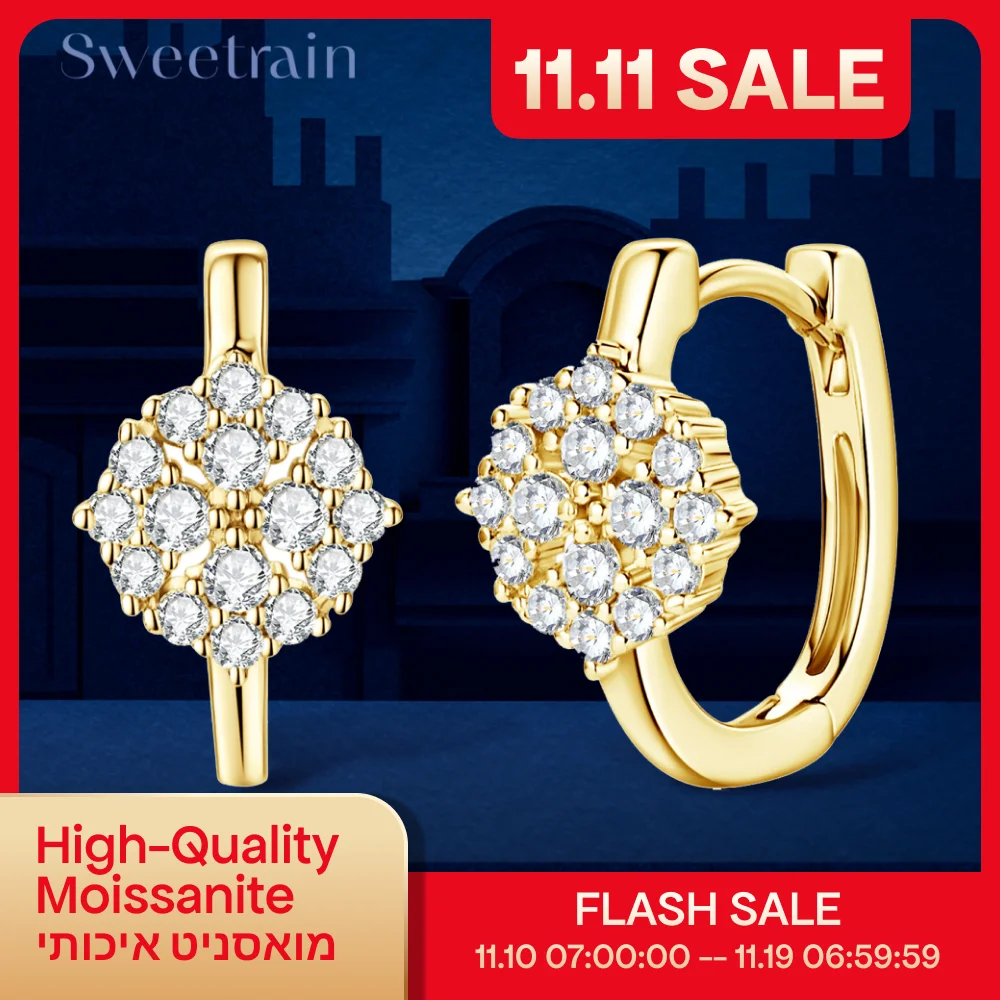 Sweetrain Certified All Moissanite Hoop Earrings for Women 18K Real Gold Plated 925 Sterling Silver Hypoallergenic Earring Gift
Sweetrain Certified All Moissanite Hoop Earrings for Women 18K Real Gold Plated 925 Sterling Silver Hypoallergenic Earring Gift