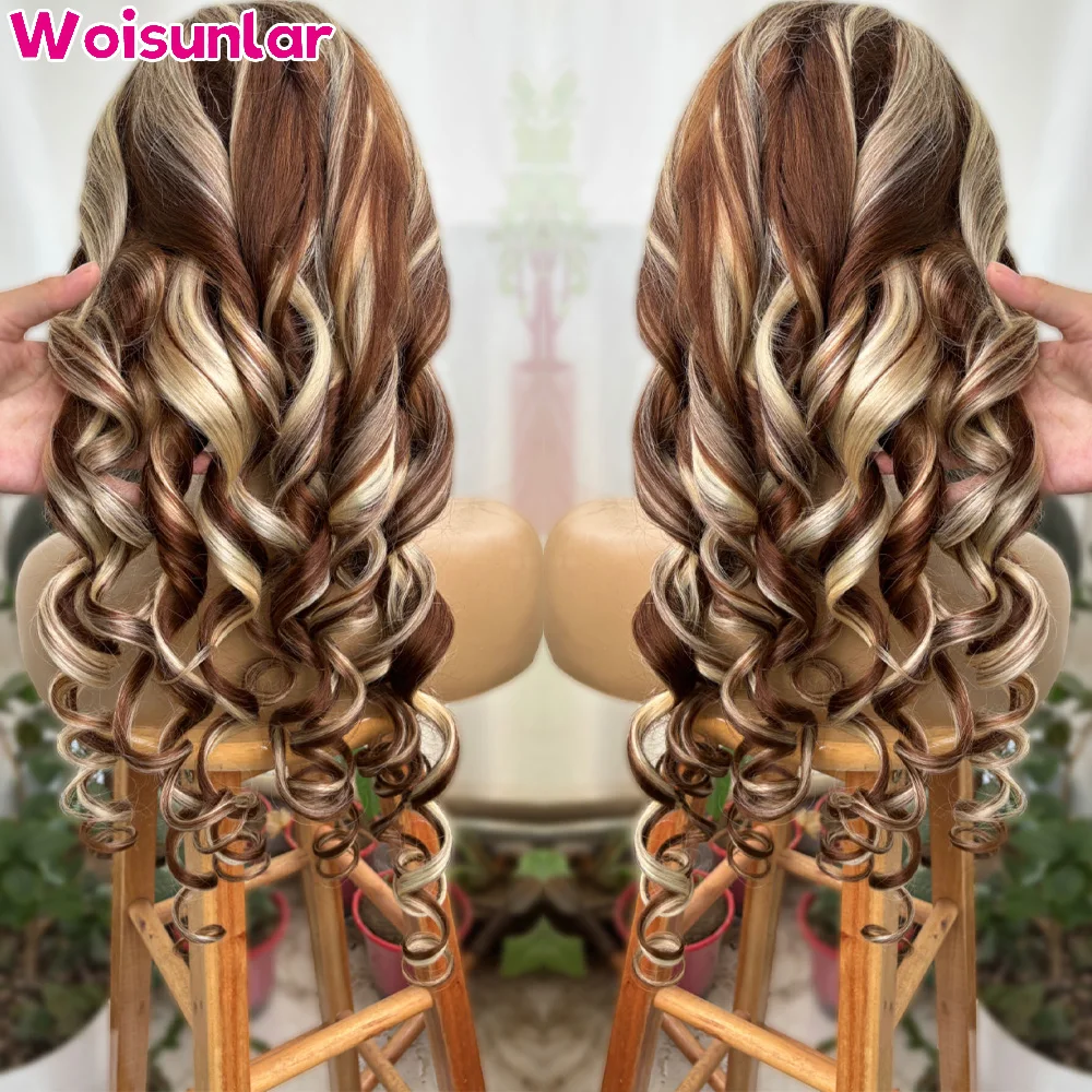 Highlight 613 and Brown Curly Wigs Transparent lace Human Hair 13x4 Lace Frontal Human Hair Body Wave For Black Women wigs
Highlight 613 and Brown Curly Wigs Transparent lace Human Hair 13x4 Lace Frontal Human Hair Body Wave For Black Women wigs
