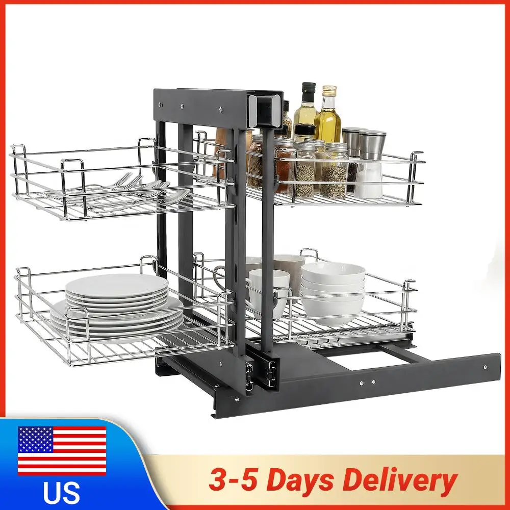 Двухуровневая выдвижная корзина с двусторонним открыванием, совместимая с проволочными корзинами, полностью открывающаяся угловая корзина-«монстр» с 4 полками для слепых углов
Двухуровневая выдвижная корзина с двусторонним открыванием, совместимая с проволочными корзинами, полностью открывающаяся угловая корзина-«монстр» с 4 полками для слепых углов