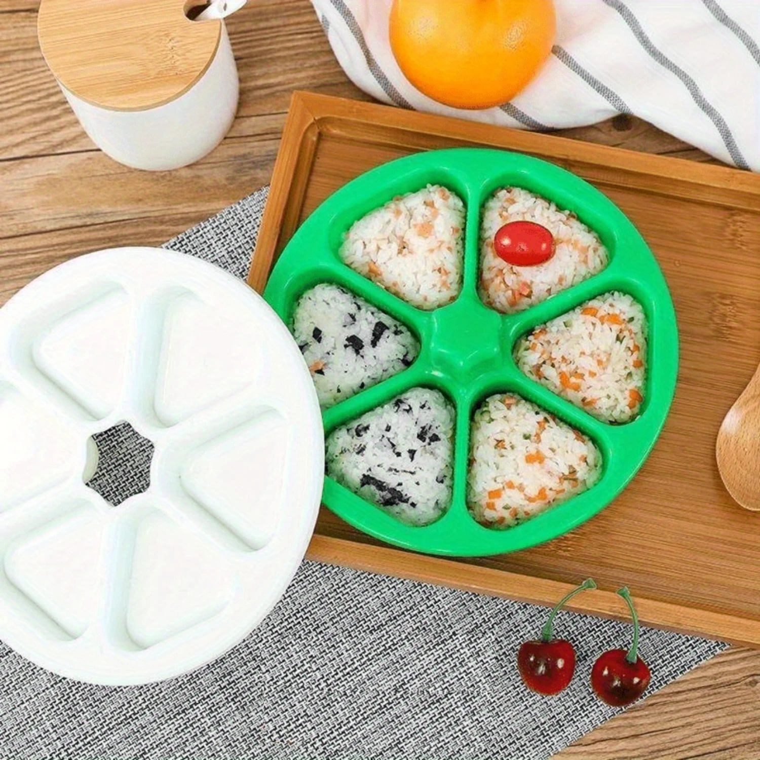 Japanese Sushi Maker Mold Kit for Restaurant Use - DIY Onigiri Rice Ball Press, Triangular Mold, and Bento Box Accessories
Japanese Sushi Maker Mold Kit for Restaurant Use - DIY Onigiri Rice Ball Press, Triangular Mold, and Bento Box Accessories