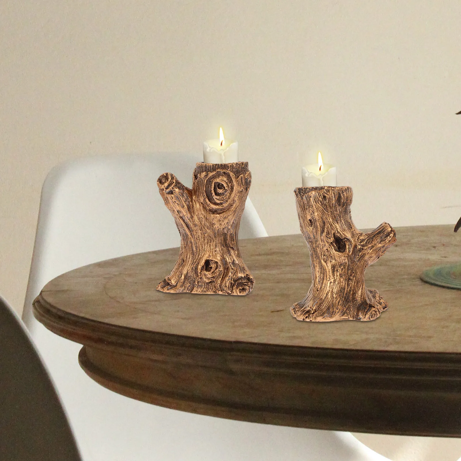 1 Pair Tealight Holder Resin Tree Stump Candlestick For Wedding Party Home Decor Desktop Adornment Household
1 Pair Tealight Holder Resin Tree Stump Candlestick For Wedding Party Home Decor Desktop Adornment Household