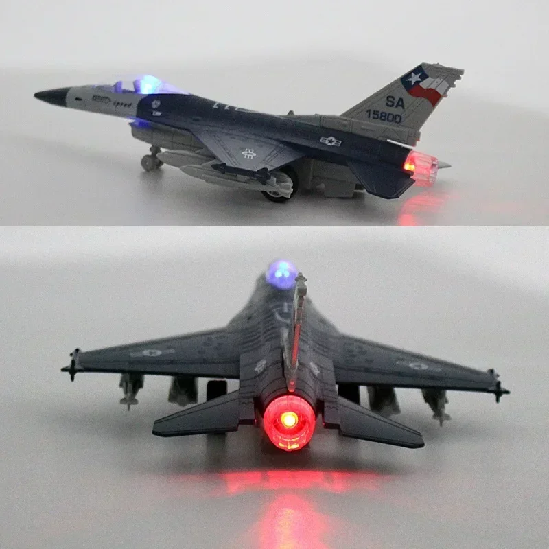 Игрушечная модель истребителя из сплава F16, Акустооптическая возвратная сила, авиационная военная модель самолета, орнамент, подарок
Игрушечная модель истребителя из сплава F16, Акустооптическая возвратная сила, авиационная военная модель самолета, орнамент, подарок