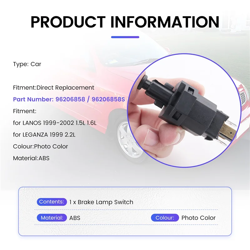 НОВЫЙ 96206858 Переключатель стоп-сигнала заднего фонаря 4 контакта для Daewoo Lanos 1999-2002 1.6L-Leganza 1999 2.2L-A74F
НОВЫЙ 96206858 Переключатель стоп-сигнала заднего фонаря 4 контакта для Daewoo Lanos 1999-2002 1.6L-Leganza 1999 2.2L-A74F