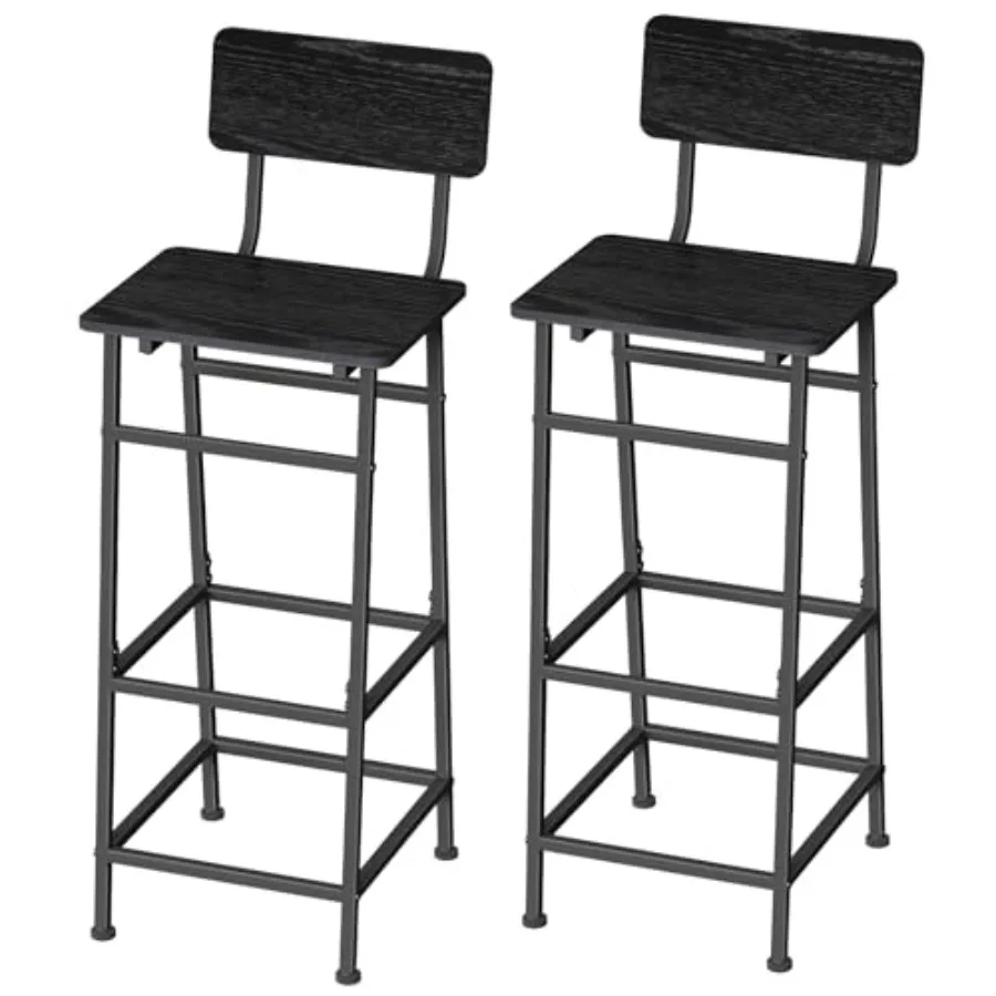 2 PCS Bar Stools Bar Height Stools with Backrest and Footrest Sturdy Metal Frame and Wood Seat Kitchen Island Barstools for Din
2 PCS Bar Stools Bar Height Stools with Backrest and Footrest Sturdy Metal Frame and Wood Seat Kitchen Island Barstools for Din