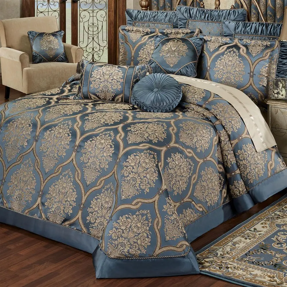 Castleton Bedding Sophisticated Jacquard Woven Damask Medallion Quatrefoil Steel Blue, Light Gold, Chocolate 3 Piece Cal King O
Castleton Bedding Sophisticated Jacquard Woven Damask Medallion Quatrefoil Steel Blue, Light Gold, Chocolate 3 Piece Cal King O