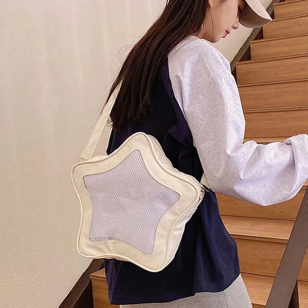 Transparent Pentagram Shoulder Pouch PVC PU Leather Five-pointed Star Ita Bag Waterproof Japanese Style Y2K Badge Display Bag
Transparent Pentagram Shoulder Pouch PVC PU Leather Five-pointed Star Ita Bag Waterproof Japanese Style Y2K Badge Display Bag
