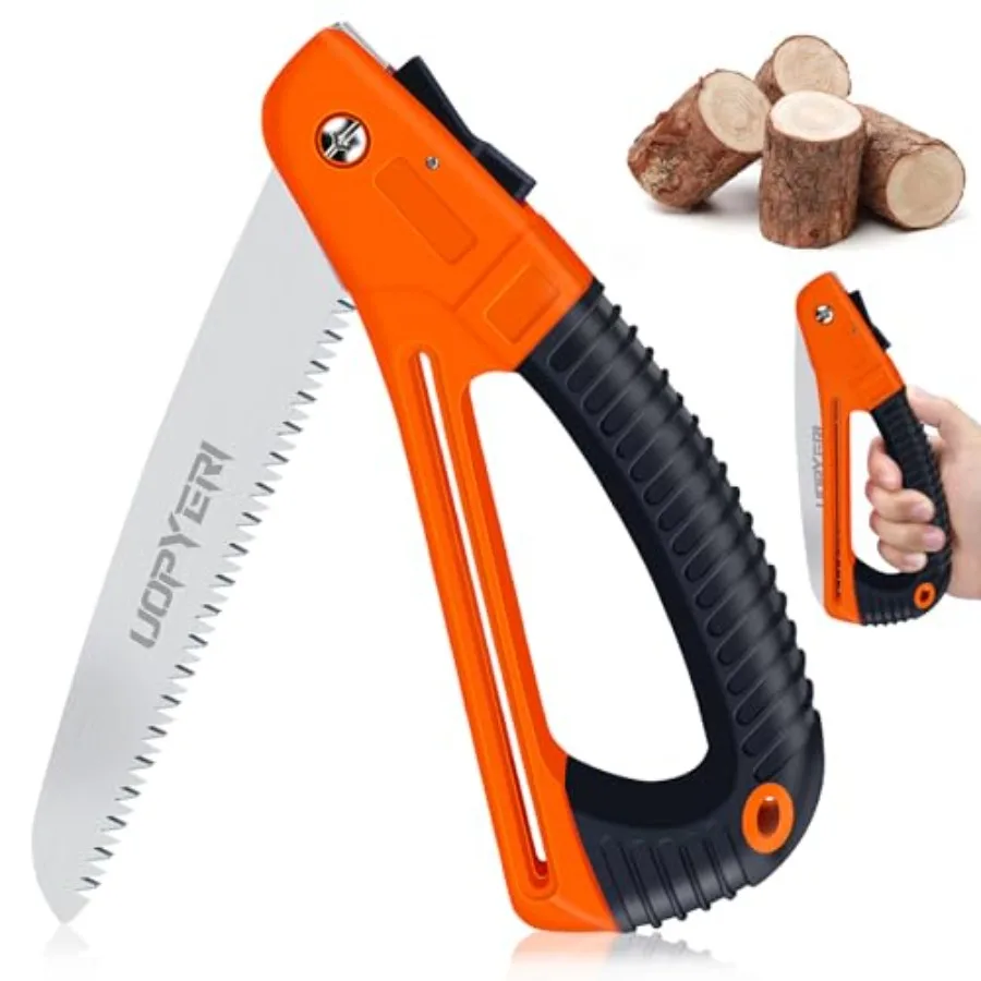 Folding Hand Saw 8 Inch with Safety Hand Guard, Heavy Duty Pruning Saw for Tree Trimming and Camping, High Carbon Steel Triple-
Folding Hand Saw 8 Inch with Safety Hand Guard, Heavy Duty Pruning Saw for Tree Trimming and Camping, High Carbon Steel Triple-