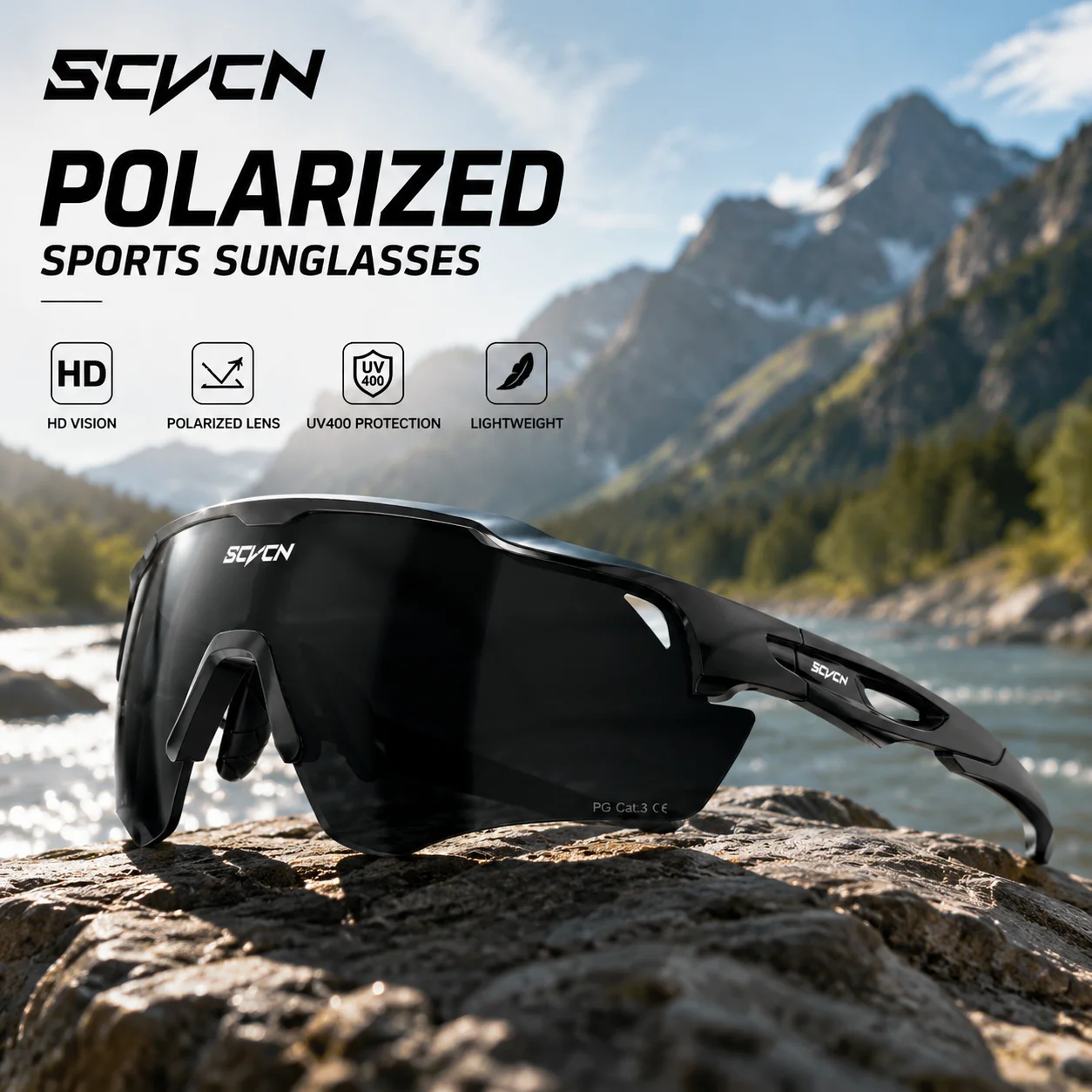 Scvcn Polarized Sports Sunglasses High Define Vision UV400 Protection Lightweight Outdoor Cycling Driving Fishing Hiking Eyewear
Scvcn Polarized Sports Sunglasses High Define Vision UV400 Protection Lightweight Outdoor Cycling Driving Fishing Hiking Eyewear