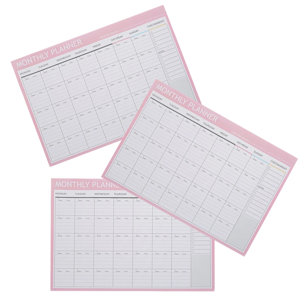 3 Pcs Monthly Planner Memo Pad Smooth Writing Office School Notebook Stationery Vibrant Markings Efficient Planning ganization
3 Pcs Monthly Planner Memo Pad Smooth Writing Office School Notebook Stationery Vibrant Markings Efficient Planning ganization